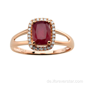 Natürliche Ruby Damen Ring 18k Gold Fingerring